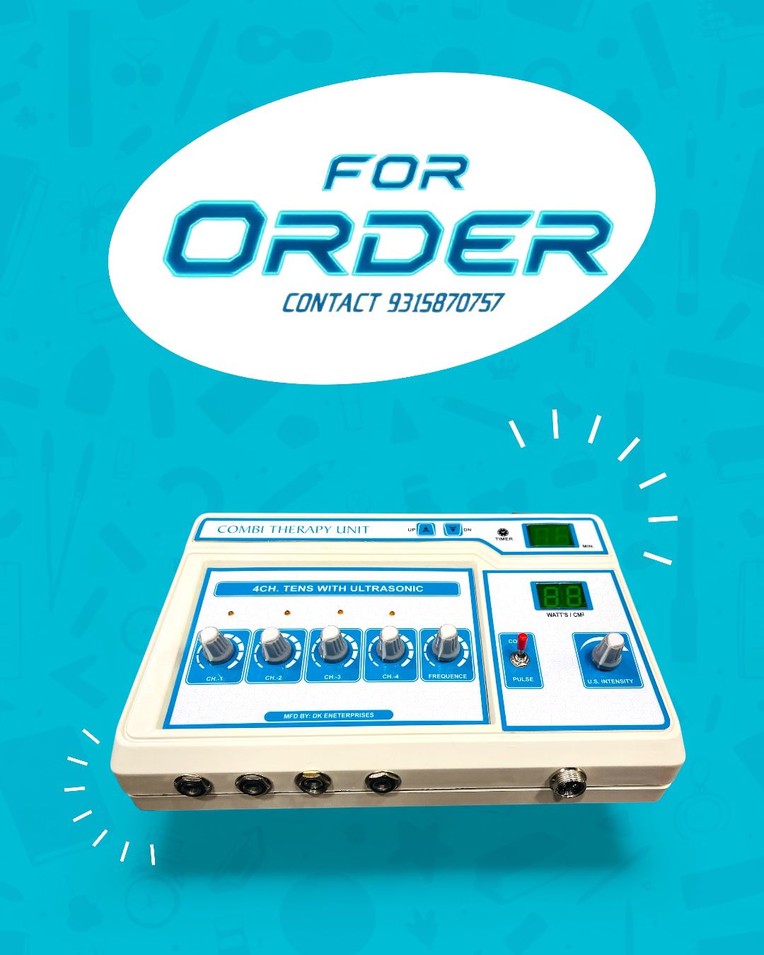 4CH TENS with Ultrasonic Combi Therapy Unit
